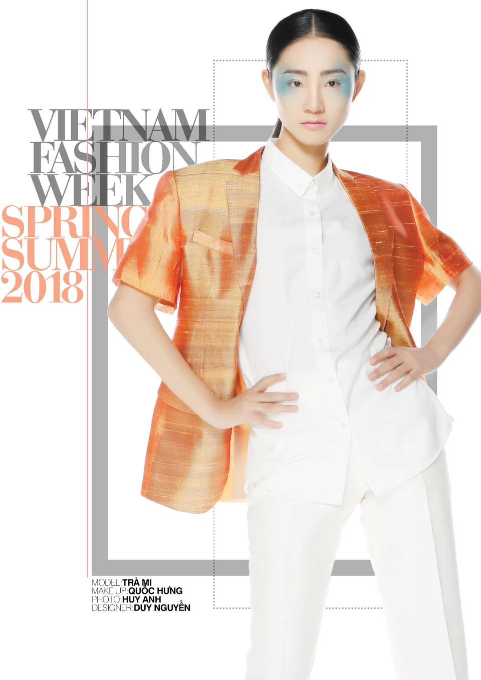 Trong tuần lễ thời trang Việt Nam Xuân Hè 2018, Duy Nguyễn tiếp tục phát huy sở trường ở những mẫu thiết kế veston. Lần này, Duy Nguyễn lựa chọn đũi truyền thống làm chất liệu chính cho bộ sưu tập mới của mình. (Ảnh: BTC)
