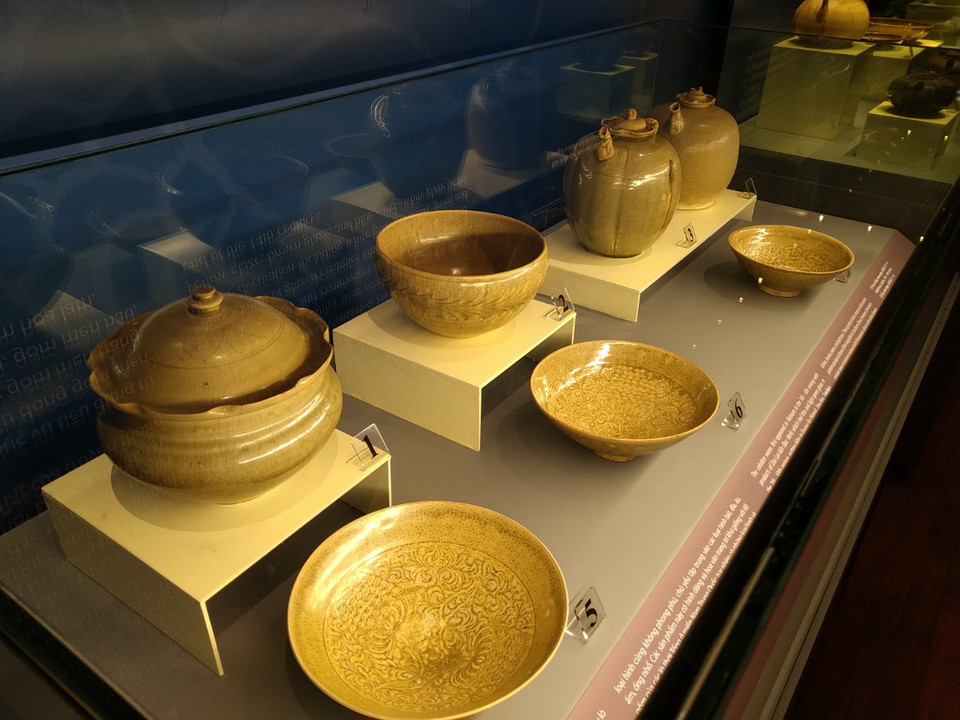 Gốm men ngọc thế kỷ 5-6. (Ảnh: Minh Thu/Vietnam+)