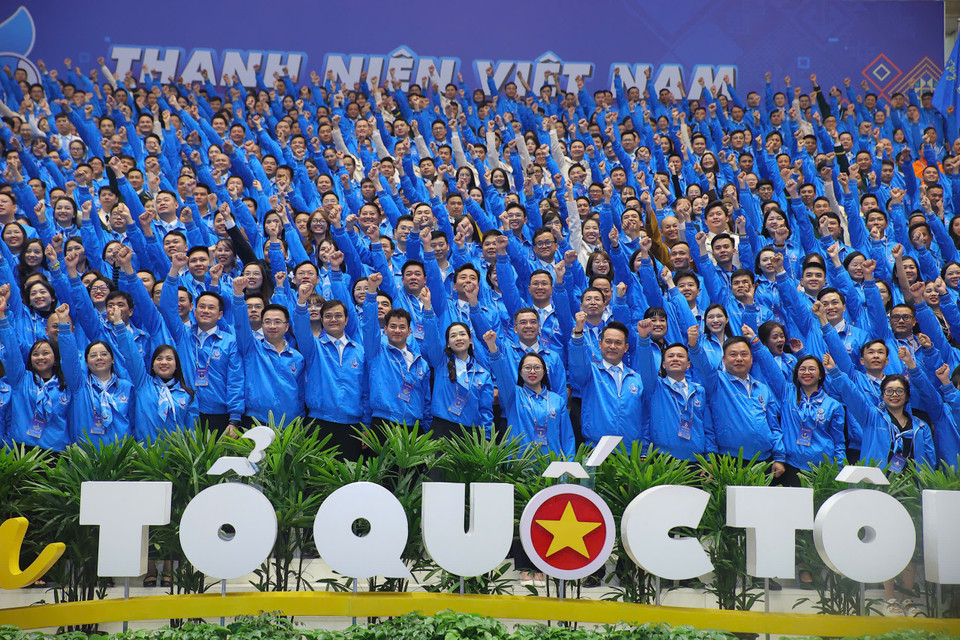 Đại hội Đại biểu toàn quốc Hội Liên hiệp thanh niên Việt Nam lần IX, nhiệm kỳ 2024-2029 được khai mạc sáng nay, diễn ra trong hai ngày 17 và 18/12, tại Hà Nội, với sự tham gia của gần 1.000 đại biểu. (Ảnh: PV/Vietnam+)