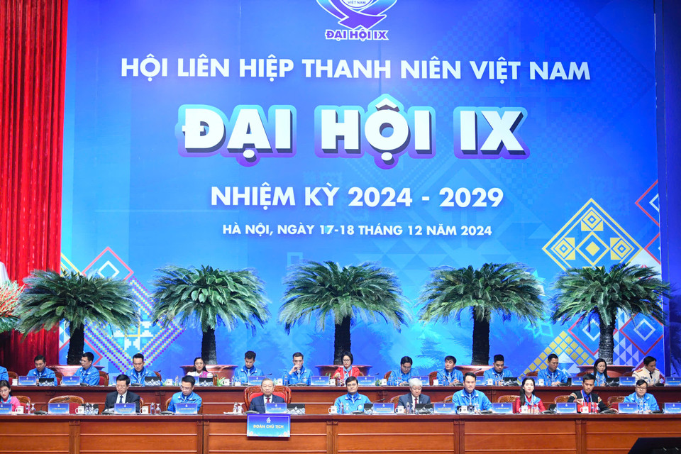 Sáng nay, 18/12, Đại hội Đại biểu toàn quốc Hội Liên hiệp thanh niên Việt Nam lần thứ IX, nhiệm kỳ 2024-2029 đã diễn ra phiên trọng thể. (Ảnh: CTV/Vietnam+)