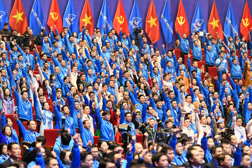 Đại hội có sự tham gia của gần 1.000 đại biểu thanh niên tiêu biểu từ khắp cả nước. (Ảnh: PV/Vietnam+)