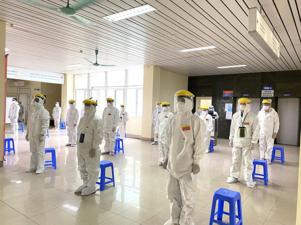 Không khí bầu cử tại Bệnh viện K. (Ảnh: PV/Vietnam+)