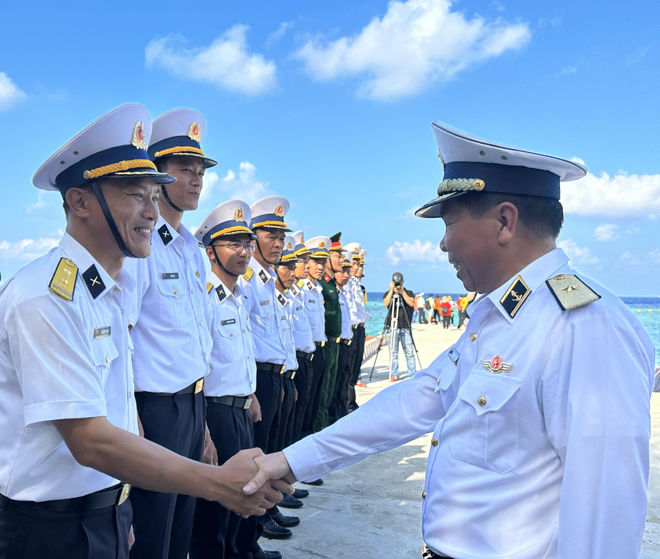 Bảo vệ Trường Sa là sứ mệnh của người lính đảo, của người lính hải quân vì Tổ quốc quên thân, vì nhân dân phục vụ. (Ảnh: Thùy Giang/Vietnam+)