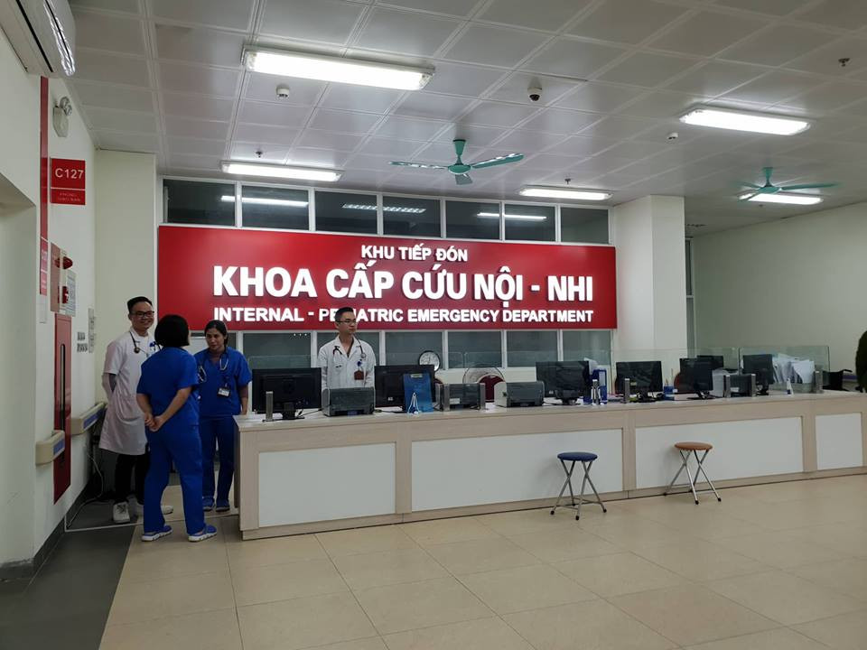 Khoa Cấp cứu Nội-Nhi, Bệnh viện Thanh Nhàn. (Ảnh: PV/Vietnam+)