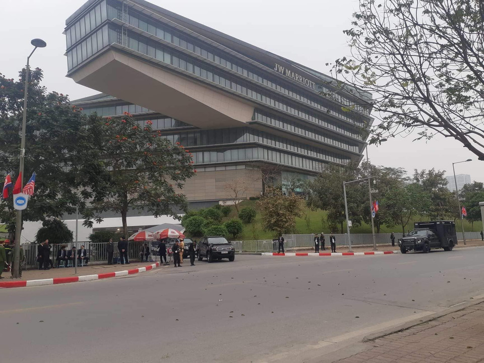 Bên ngoài Khách sạn Marriott. (Ảnh: Sơn Bách/Vietnam+)