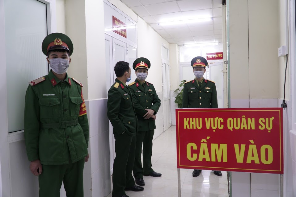 Khu vực tiêm vắcxin. (Ảnh: Hiếu Hoàng/Vietnam+)