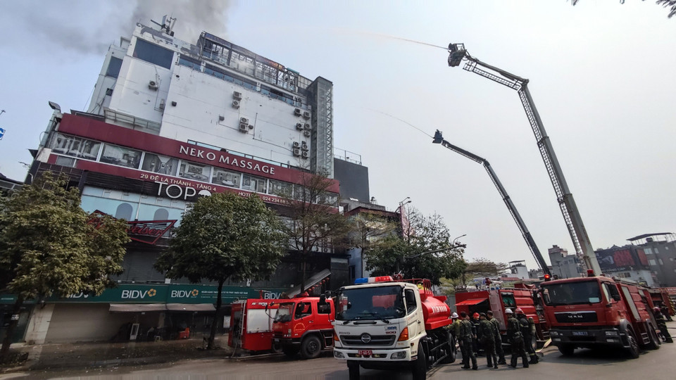 Đám cháy đã được lực lượng chức năng dập tắt. (Ảnh: Hoài Nam/Vietnam+)