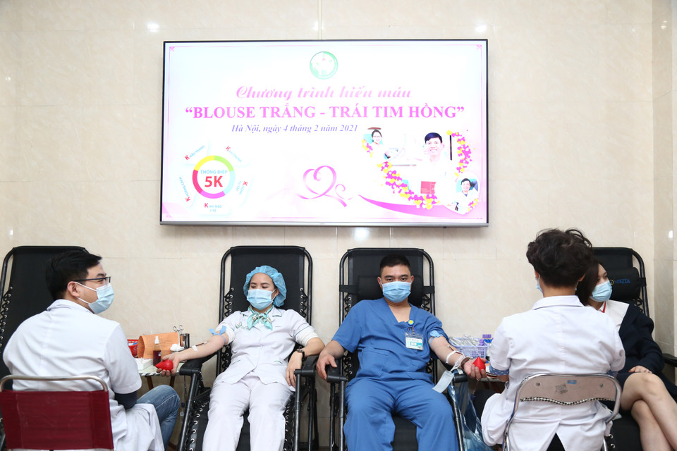 Đến trưa cùng ngày, bệnh viện đã thu về 150 đơn vị nhóm máu O. (Ảnh: PV/Vietnam+)