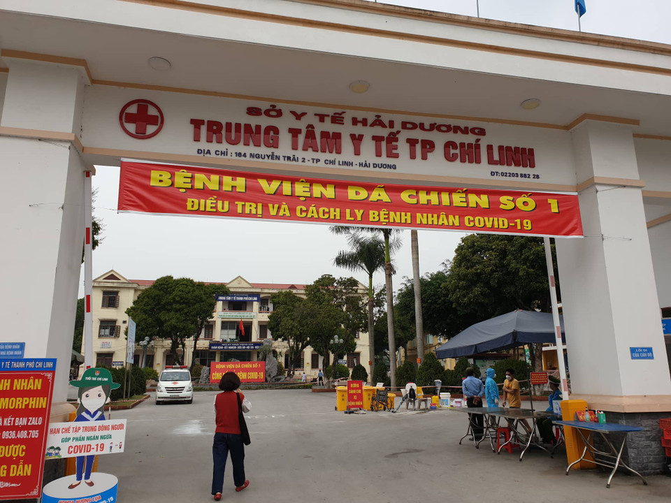 Bệnh viện Dã chiến số 1 tại tỉnh Hải Dương. (Ảnh: T.G/Vietnam+)