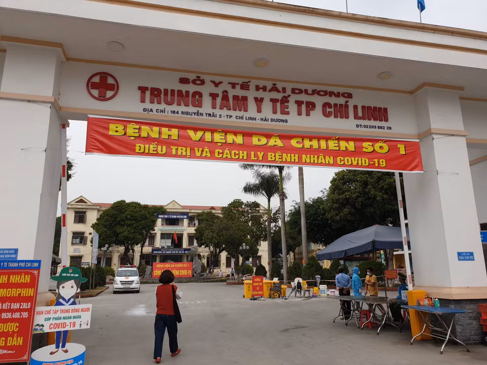 Bệnh viện Dã chiến số 1 tại tỉnh Hải Dương. (Ảnh: T.G/Vietnam+)