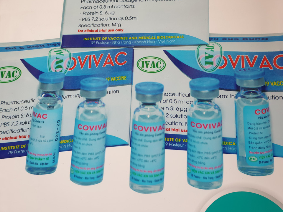 COVIVAC là vắcxin phòng bệnh COVID-19 do Viện Vắcxin và Sinh phẩm Y tế (IVAC) hợp tác với các Trường đại học, Viện nghiên cứu và các Tổ chức quốc tế sản xuất. (Ảnh: T.G/Vietnam+)