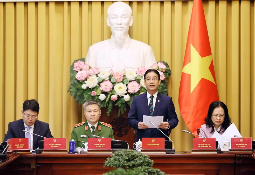Phó Chủ nhiệm Văn phòng Chủ tịch nước Phạm Thanh Hà phát biểu. (Ảnh: An Đăng/TTXVN)