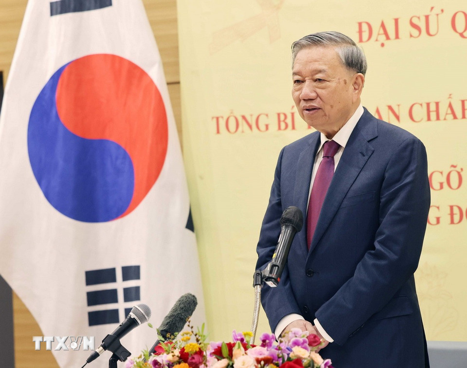 Tổng Bí thư Tô Lâm phát biểu. (Ảnh: Thống Nhất/TTXVN)