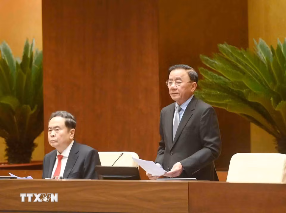 Đồng chí Trần Cẩm Tú, Uỷ viên Bộ Chính trị, Thường trực Ban Bí thư điều hành hội nghị. (Ảnh: Phương Hoa/TTXVN)