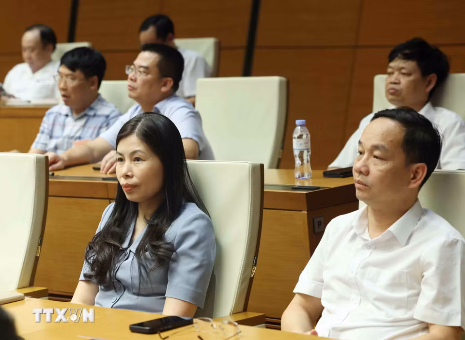 Đại biểu tham dự hội nghị tại Hội trường Diên Hồng, Nhà Quốc hội (Hà Nội). (Ảnh: Phương Hoa/TTXVN)