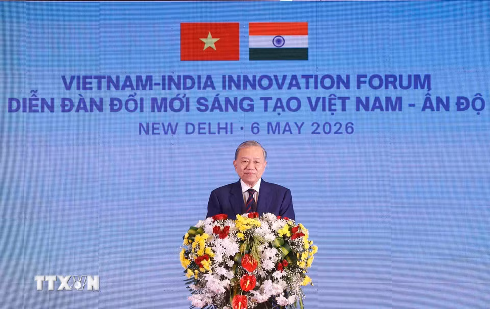 Tổng Bí thư, Chủ tịch nước Tô Lâm phát biểu tại Diễn đàn Đổi mới Sáng tạo. (Ảnh: Thống Nhất/TTXVN)