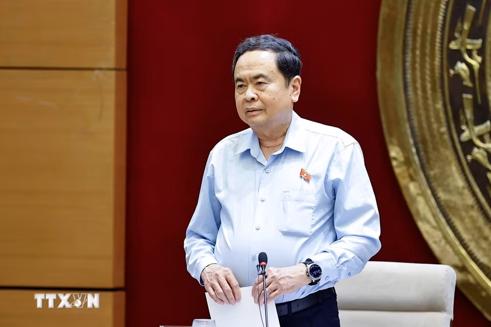 Chủ tịch Quốc hội Trần Thanh Mẫn phát biểu. (Ảnh: Doãn Tấn/TTXVN)