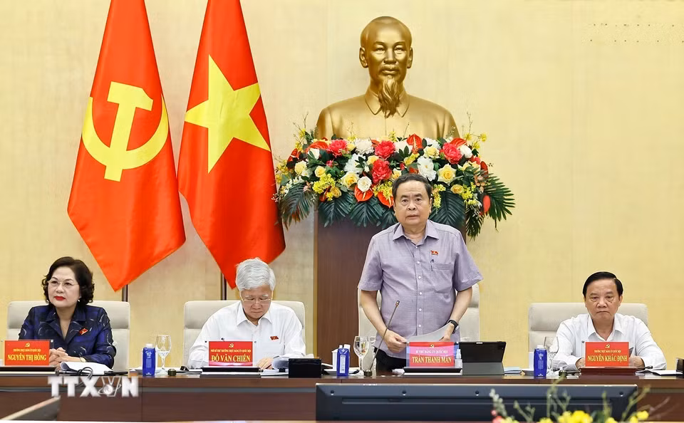 Chủ tịch Quốc hội Trần Thanh Mẫn phát biểu. (Ảnh: Doãn Tấn/TTXVN)