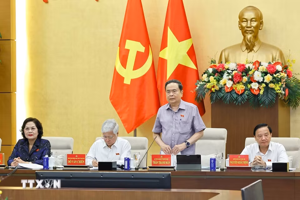 Chủ tịch Quốc hội Trần Thanh Mẫn phát biểu. (Ảnh: Doãn Tấn/TTXVN)