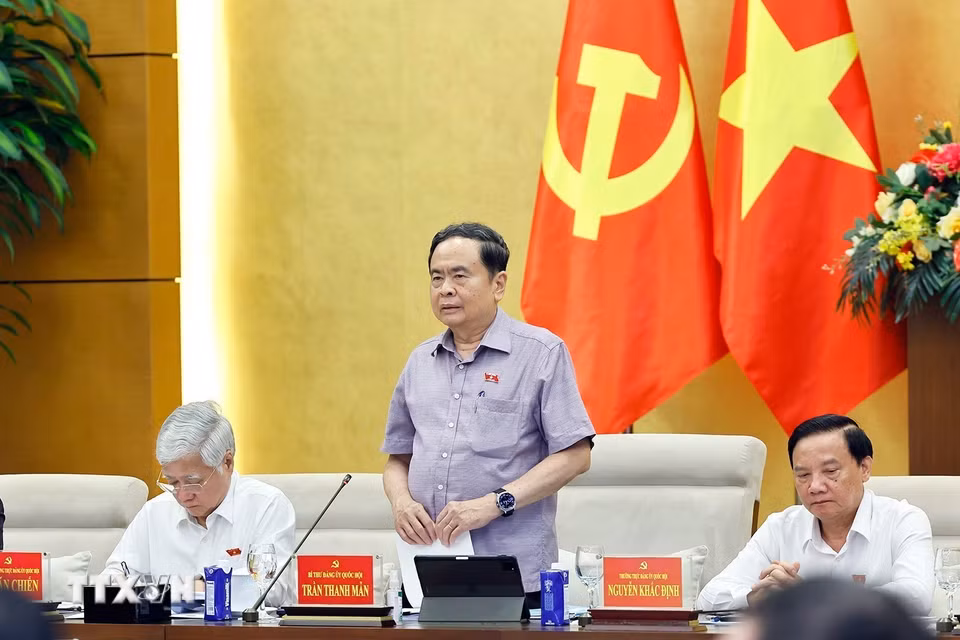 Chủ tịch Quốc hội Trần Thanh Mẫn phát biểu. (Ảnh: Doãn Tấn/TTXVN)