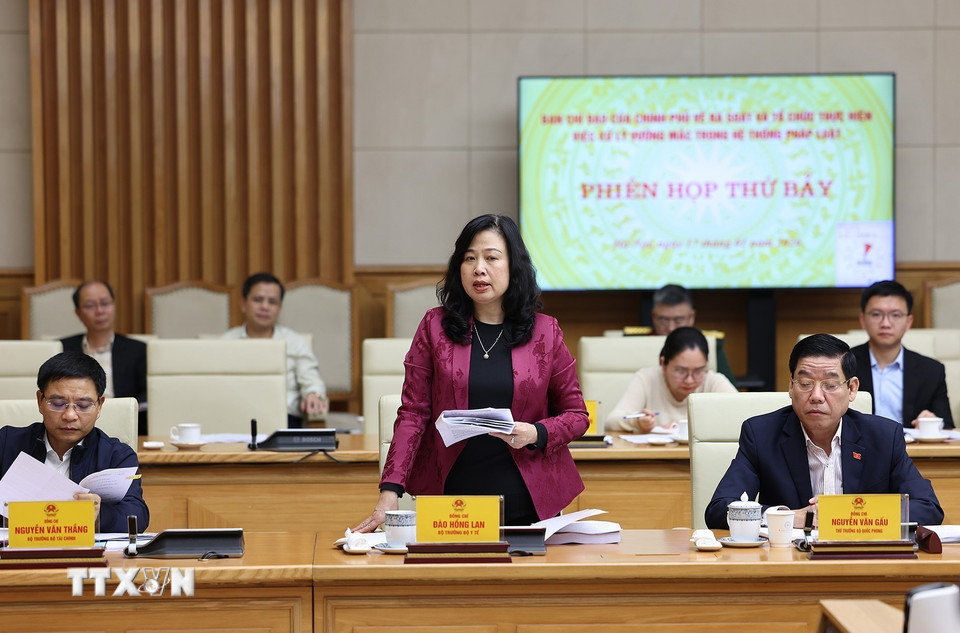 Bộ trưởng Bộ Y tế Đào Hồng Lan phát biểu. (Ảnh: Dương Giang/TTXVN)