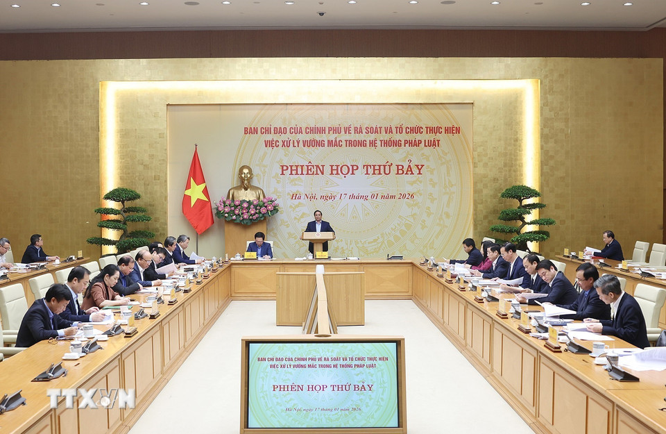 Thủ tướng Phạm Minh Chính chủ trì phiên họp. (Ảnh: Dương Giang/TTXVN)