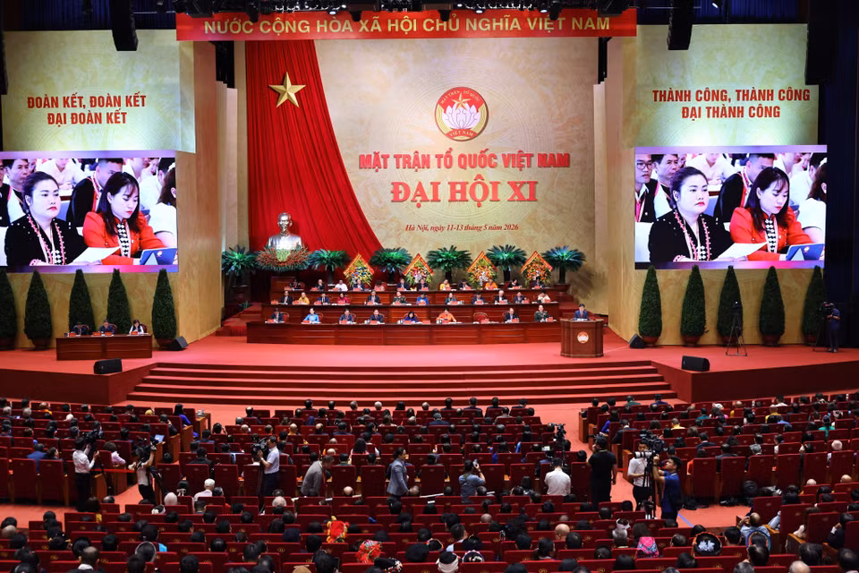 Quang cảnh phiên bế mạc Đại hội đại biểu Mặt trận Tổ quốc Việt Nam lần thứ XI. (Ảnh: Minh Đức/TTXVN) ​