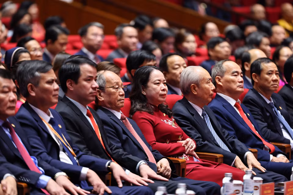 Bí thư Trung ương Đảng, Phó Chủ tịch nước Võ Thị Ánh Xuân dự Đại hội đại biểu Mặt trận Tổ quốc Việt Nam lần thứ XI. (Ảnh: Minh Đức/TTXVN)