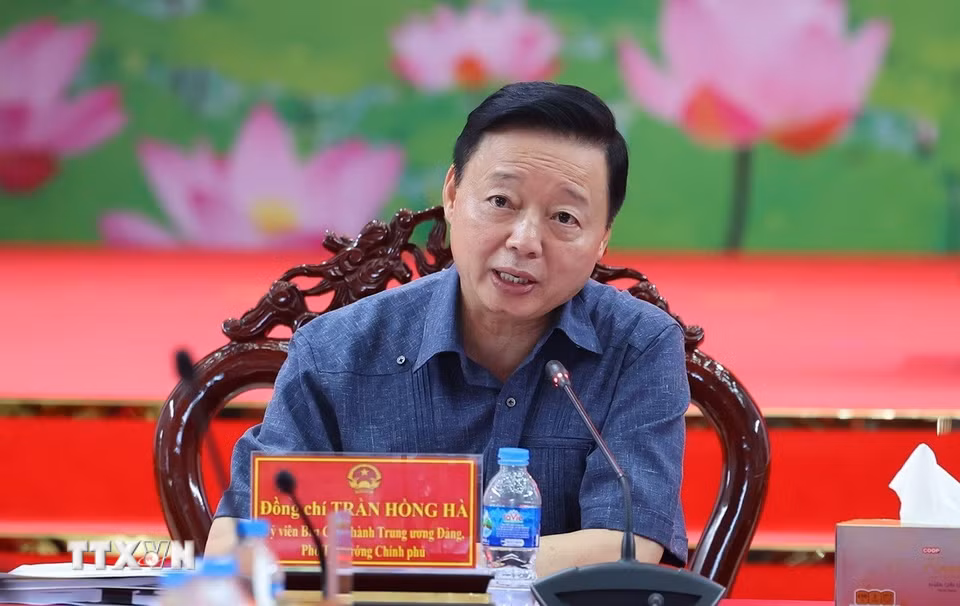 Phó Thủ tướng Trần Hồng Hà phát biểu. (Ảnh: Dương Giang/TTXVN)