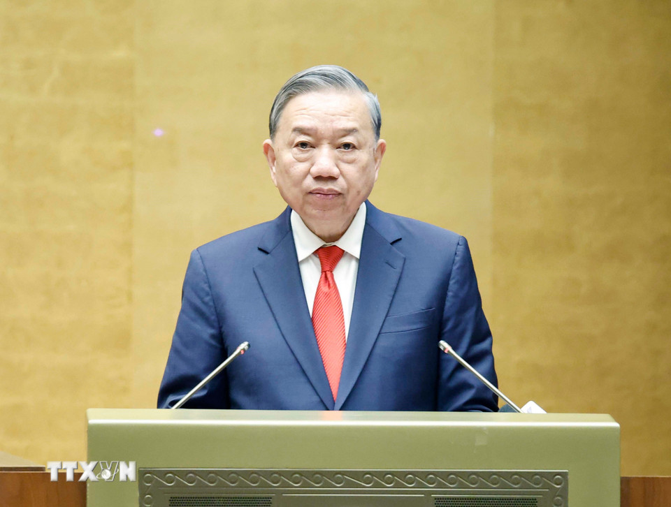 Tổng Bí thư Tô Lâm phát biểu chỉ đạo. (Ảnh: Thống Nhất/TTXVN)