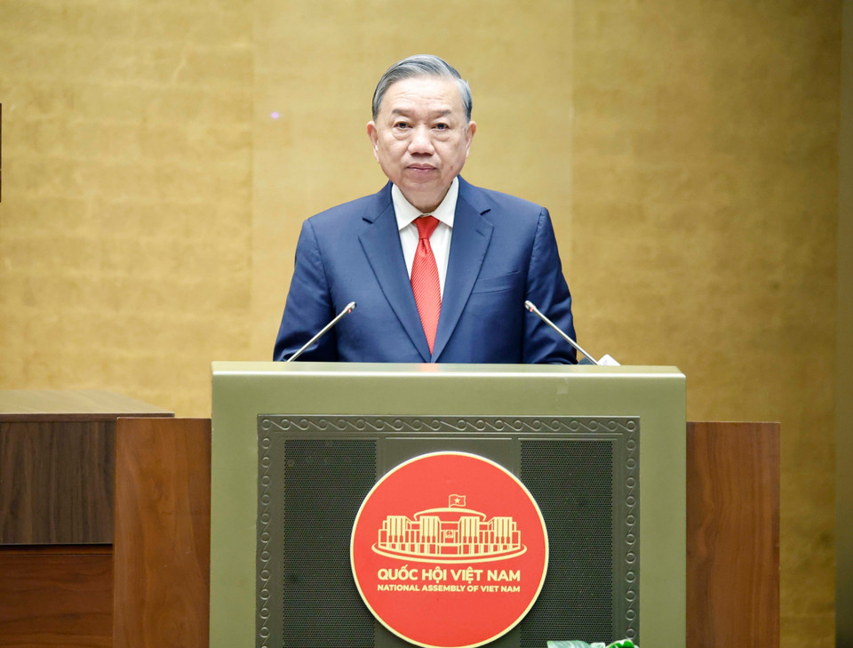 Tổng Bí thư Tô Lâm phát biểu chỉ đạo. (Ảnh: Thống Nhất/TTXVN)