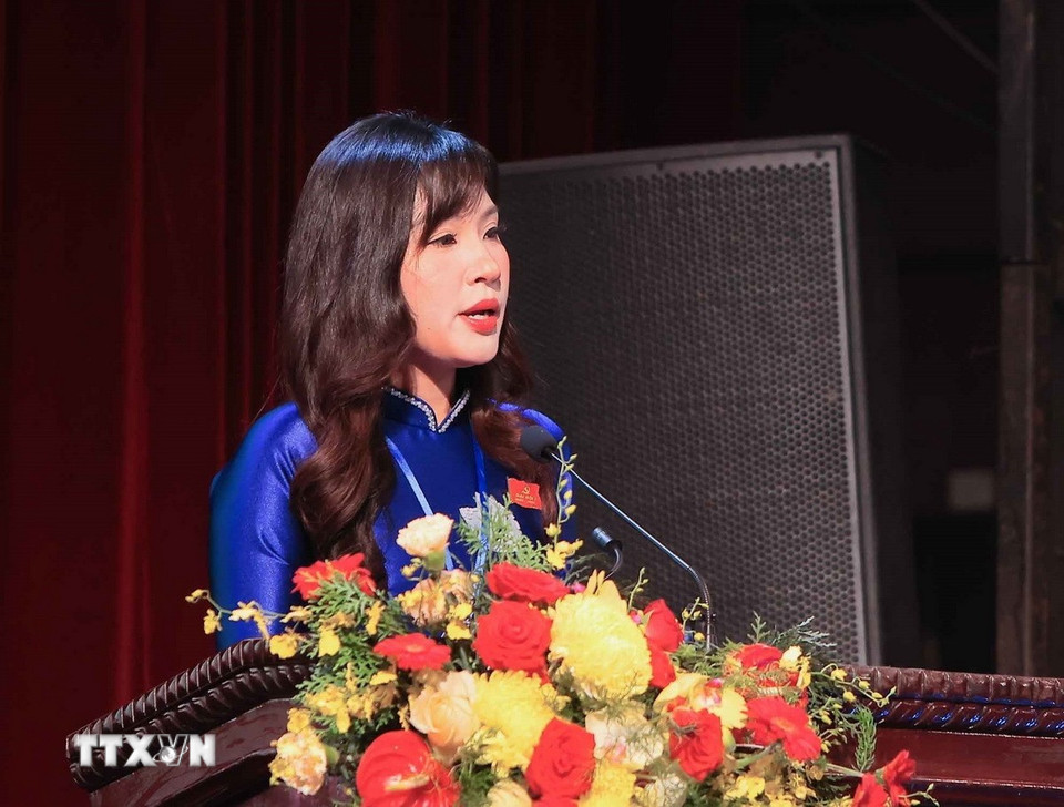 Đồng chí Lê Minh Đức, Bí thư Đoàn TNCS Hồ Chí Minh, Bộ Văn hóa, Thể thao và Du lịch phát biểu. (Ảnh: Hoàng Hiếu/TTXVN)