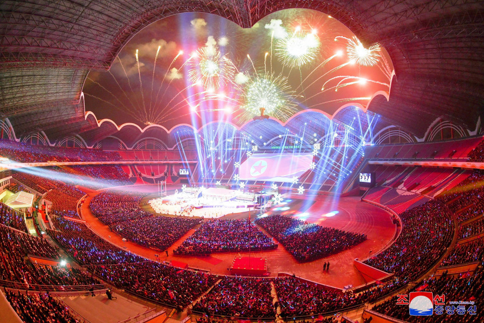 Chương trình nghệ thuật mừng Năm mới 2025 tại Bình Nhưỡng, Triều Tiên ngày 1/1/2025. (Ảnh: Yonhap/TTXVN)