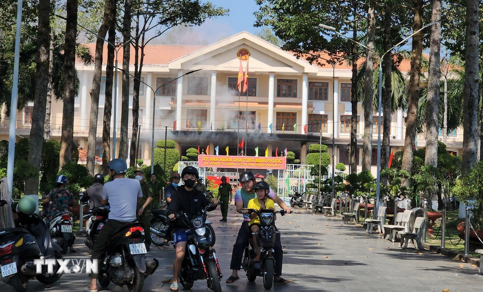 Hiện trường vụ cháy. (Ảnh: Đậu Tất Thành/TTXVN)