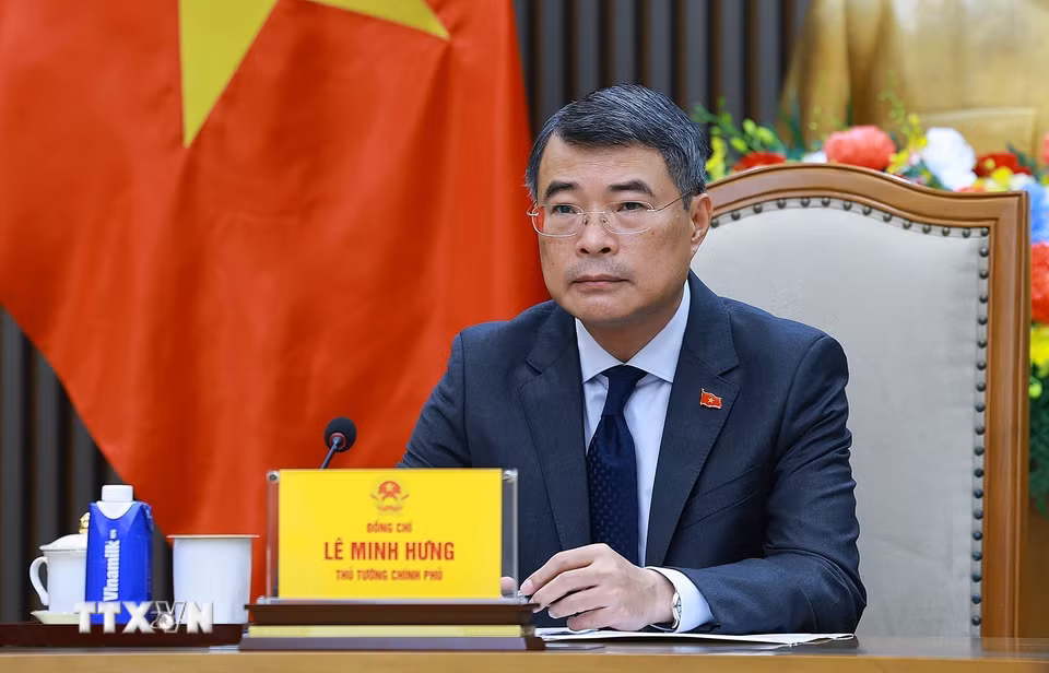 Thủ tướng Lê Minh Hưng điện đàm với Thủ tướng Hà Lan Rob Jetten. (Ảnh: Dương Giang/TTXVN)