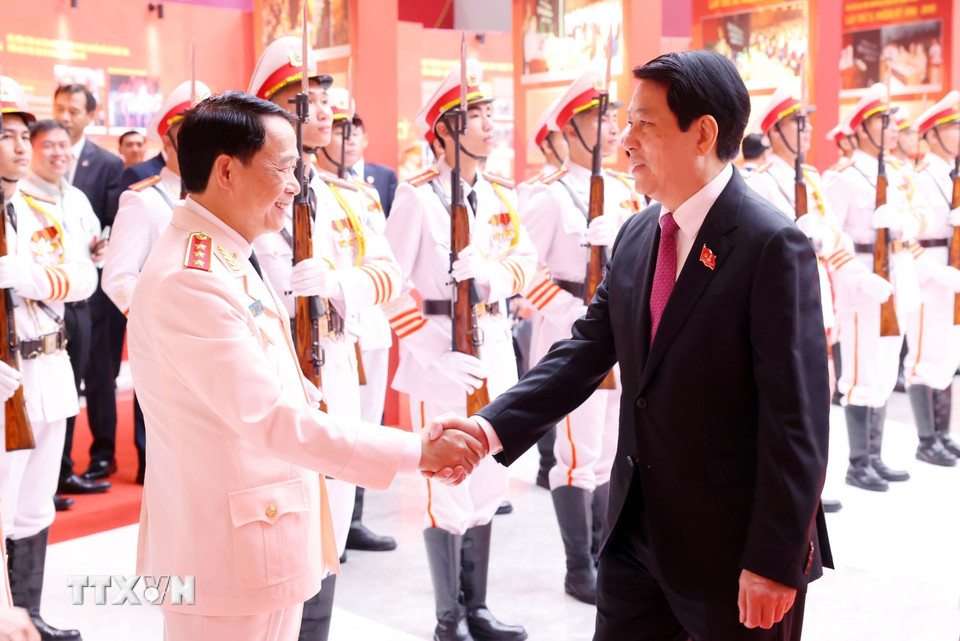 Chủ tịch nước Lương Cường dự Đại hội đại biểu Đảng bộ Công an Trung ương lần thứ VIII, nhiệm kỳ 2025-2030. (Ảnh: Phạm Kiên/TTXVN)