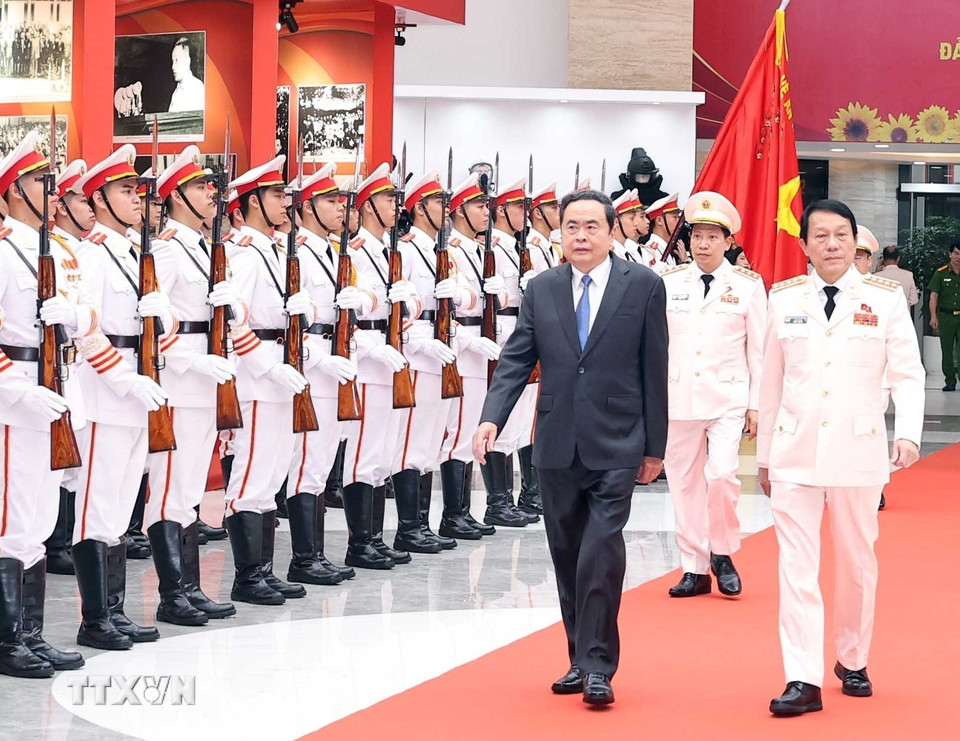 Đồng chí Trần Thanh Mẫn, Ủy viên Bộ Chính trị, Bí thư Đảng uỷ Quốc hội, Chủ tịch Quốc hội đến dự. (Ảnh: Thống Nhất/TTXVN)