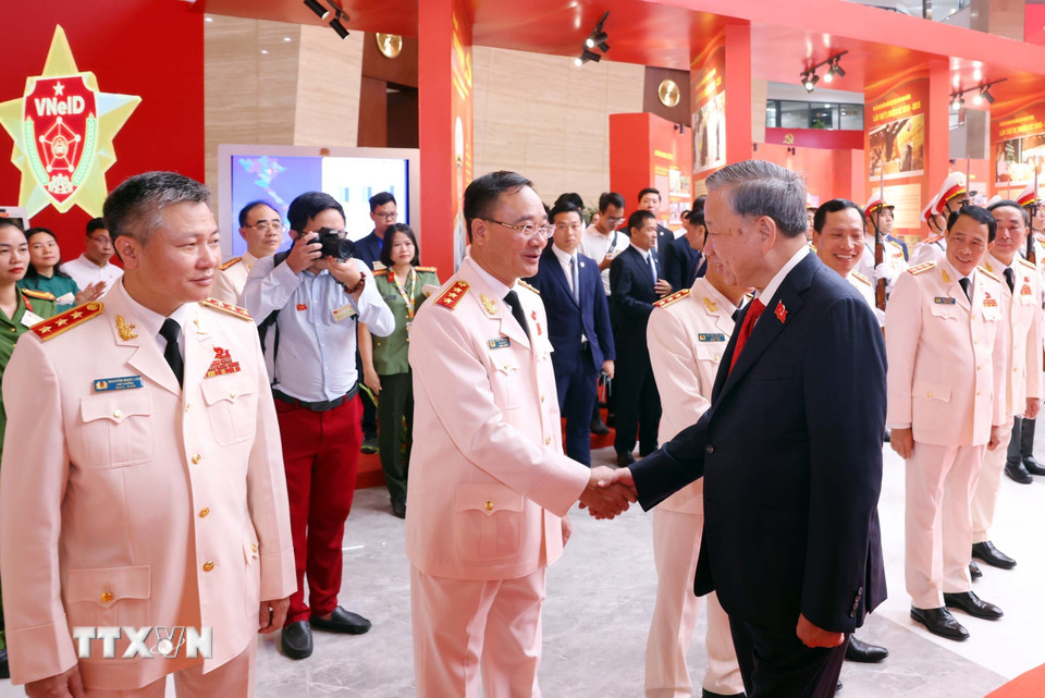 Tổng Bí thư Tô Lâm đến dự Đại hội đại biểu Đảng bộ Công an Trung ương lần thứ VIII, nhiệm kỳ 2025-2030. (Ảnh: Phạm Kiên/TTXVN)