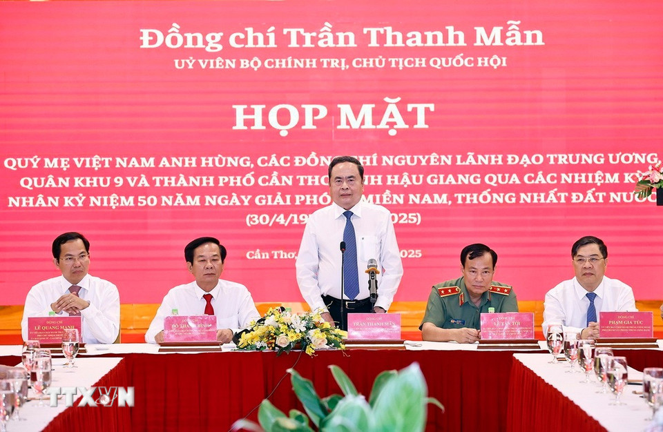 Chủ tịch Quốc hội Trần Thanh Mẫn phát biểu. (Ảnh: Doãn Tấn/TTXVN)
