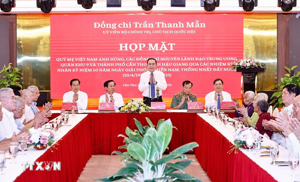 Chủ tịch Quốc hội Trần Thanh Mẫn phát biểu. (Ảnh: Doãn Tấn/TTXVN)