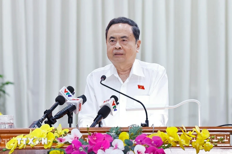 Chủ tịch Quốc hội Trần Thanh Mẫn phát biểu. (Ảnh: Doãn Tấn/TTXVN)