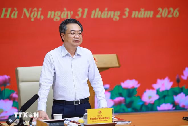 Đồng chí Nguyễn Thanh Nghị, Ủy viên Bộ Chính trị, Bí thư Trung ương Đảng, Trưởng Ban Chính sách, chiến lược Trung ương, Trưởng Đoàn kiểm tra số 26 phát biểu. (Ảnh: Dương Giang/TTXVN) ttxvn-thong-qua-du-thao-ket-qua-kiem-tra-giam-sat-cua-bo-chinh-tri-ban-bi-thu-doi-voi-ban-thuong-vu-dang-uy-chinh-phu-31-6.jpg