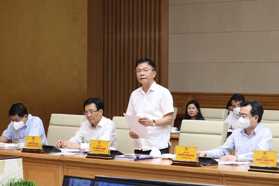 Bộ trưởng Bộ Tư pháp Lê Thành Long phát biểu. (Ảnh: Dương Giang/TTXVN)