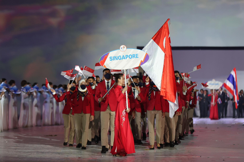 Đoàn thể thao Singapore tham dự 33/40 môn ở SEA Games 31 với 425 vận động viên. (Ảnh: Minh Sơn/Vietnam+)