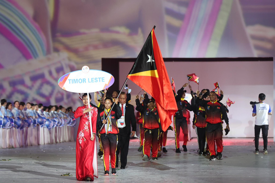 Đoàn thể thao Timor Leste dự tranh 7 môn ở SEA Games năm nay với 39 vận động viên. (Ảnh: Minh Sơn/Vietnam+)