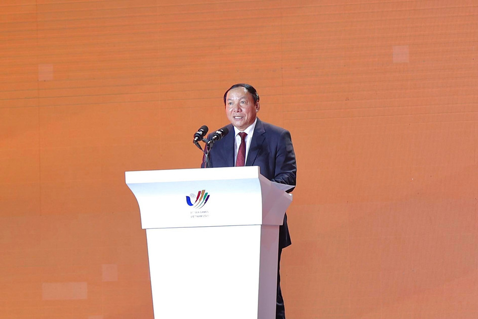 Bộ trưởng Văn hóa Thể thao Du lịch Nguyễn Văn Hùng khẳng định SEA Games 31 đã diễn ra thành công dù gặp nhiều khó khăn lúc chuẩn bị. (Ảnh: Minh Hiếu/Vietnam+)