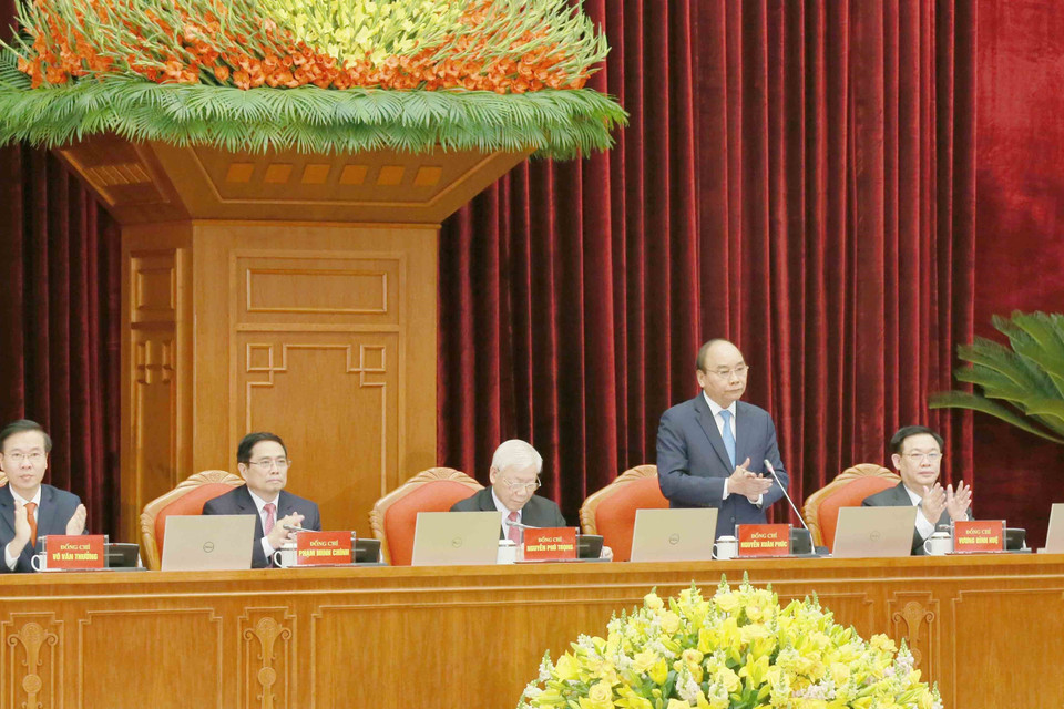 Thủ tướng Chính phủ Nguyễn Xuân Phúc điều hành phiên khai mạc Hội nghị. (Ảnh: Phương Hoa/TTXVN)