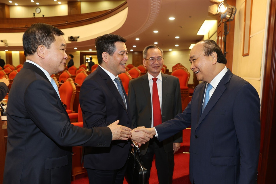 Thủ tướng Chính phủ Nguyễn Xuân Phúc với các đại biểu dự Hội nghị. (Ảnh: Trí Dũng/TTXVN)