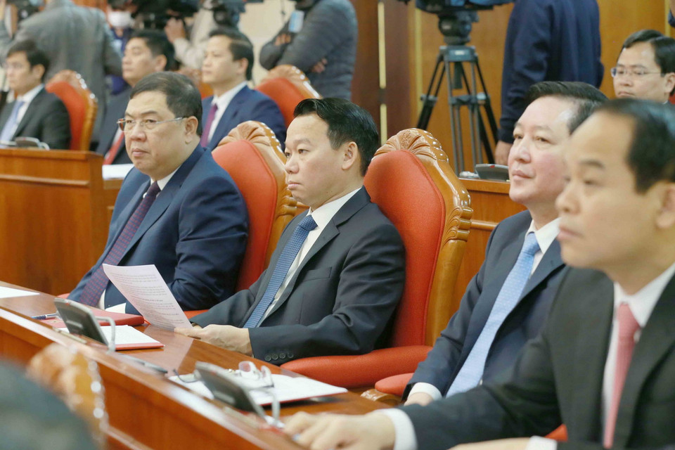 Các đồng chí Ủy viên Trung ương dự Hội nghị. (Ảnh: Phương Hoa/TTXVN)