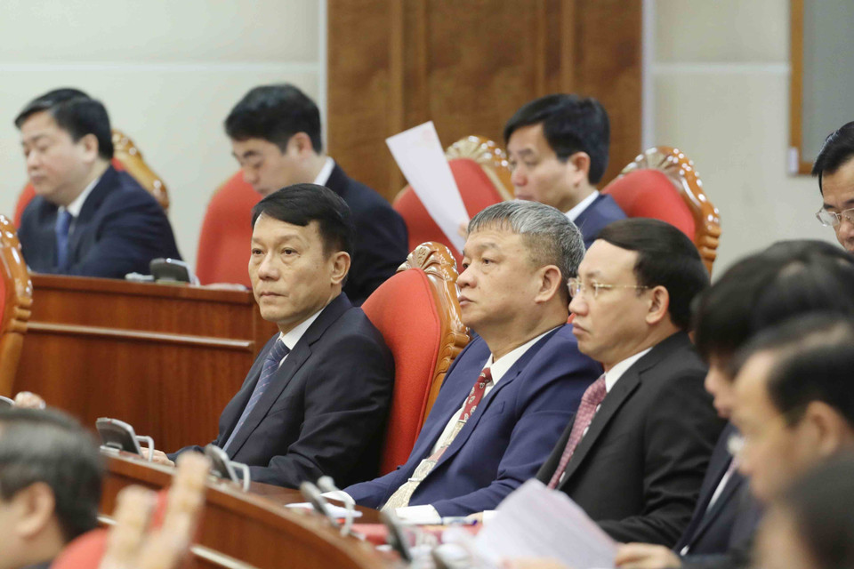 Các đồng chí Ủy viên Trung ương dự Hội nghị. (Ảnh: Phương Hoa/TTXVN)